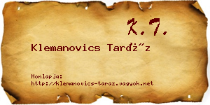 Klemanovics Taráz névjegykártya