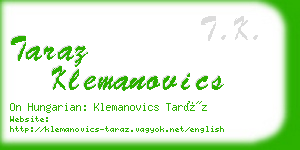 taraz klemanovics business card